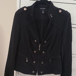 White House Black Market Black Women's Blazer with Gold Accents